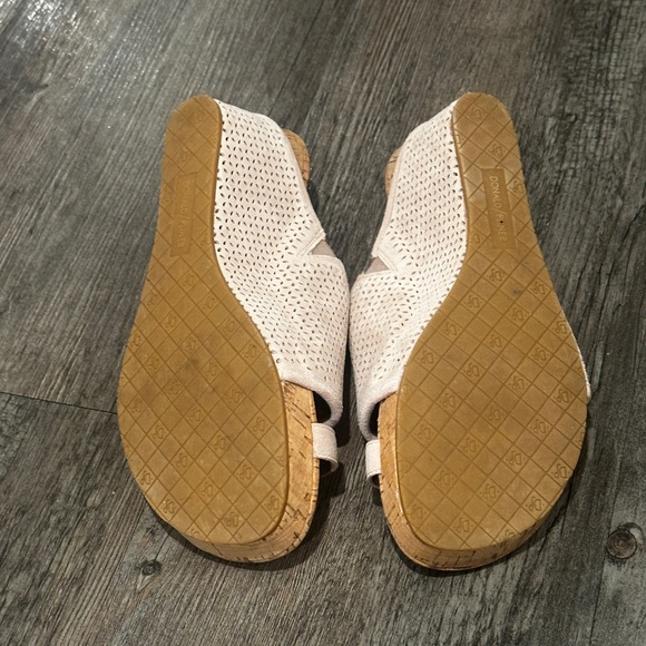 Donald Pliner Gyer Wedge Sandals Sz 7.5 Nude Blush Raffia Cork Platform - Picture 7 of 11